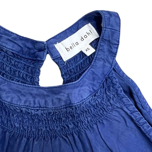 Bella Dahl Blue Chambray Shirred Halter Dress XS - Picture 6 of 6